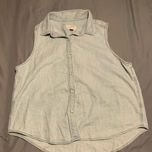 No Sleeve Denim Shirt